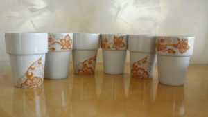 bicchieri con effetto merletto