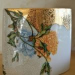 portavaso con peonie oro e lustro lavorato2