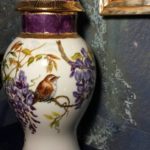 potiche con glicini e uccelli oro lavorato e lustro viola1