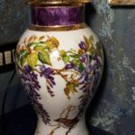 potiche con glicini e uccelli oro lavorato e lustro viola2