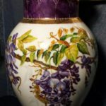 potiche con glicini e uccelli oro lavorato e lustro viola3