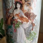 vaso con fanciulla e cerbiato-latoa