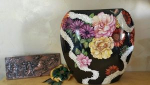 vaso creato con i fiori del mio terrazzo 1
